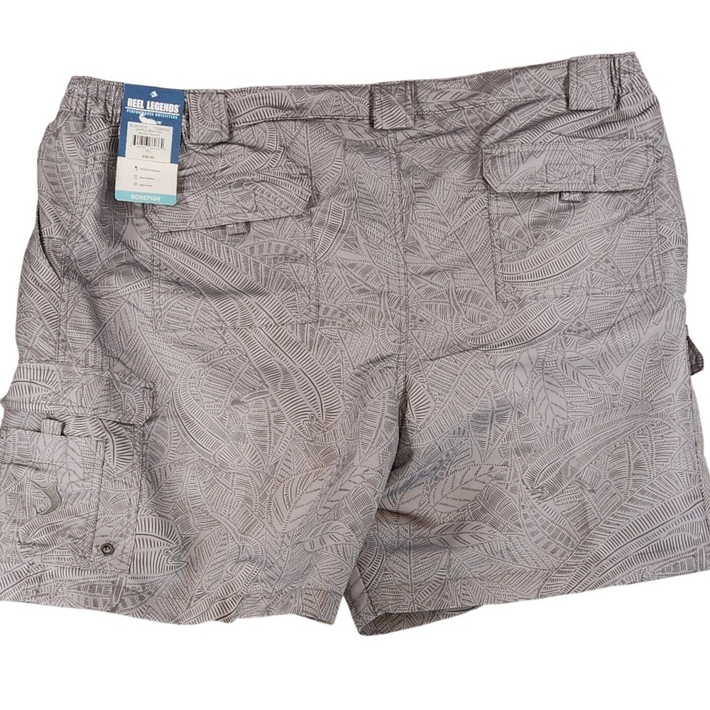 2XL Shorts Gray Reel Legends Bonefish pattern  Boating Fishing Vacation NEW